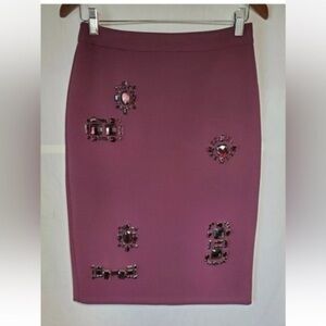 Trina Turk Embellished Jewel Dorris Knit Pencil Skirt Sz 6 Solid professional